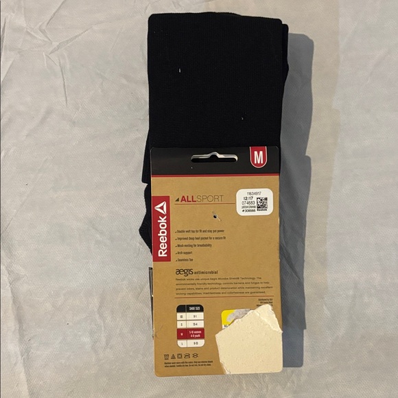 Reebok All Sport Black Moisture Wicking Socks Women’s 5-10 Youth 4-8 - Picture 2 of 3